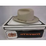 Stetson hat by George Wilson, Texas in original box, size 7 and 5/8ins