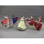 Group of six Royal Doulton figures of ladies