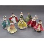 Collection of eight various modern Royal Doulton figures of ladies