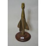 T. Walker & Sons brass ship's log spinner, later converted to a table lamp on a circular oak base