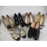 Quantity of ladies sandles and shoes including Jimmy Choo, Beatrix Ong, Lucy Choi, Jenny O,