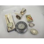 Short & Mason small bulkhead barometer, together with Molassine advertising vesta case, a spirit