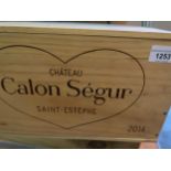 Unopened case of six bottles, Chateau Calon Segur Saint-Estephe, 2014