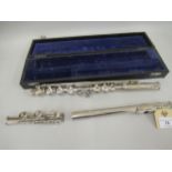 Louis, London, silver plated flute in a fitted case