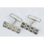 Holger Rasnussen, pair of gentleman's rectangular silver cufflinks