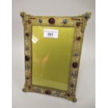 Early 20th Century gilt metal rectangular decorative photograph frame Loss of decorative coloured