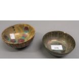 Eugene Balon Blois, small lustre bowl decorated with geometric designs, 4.5ins diameter, signed,