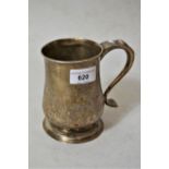 George III Newcastle silver baluster form mug with scroll handle 1780, 5ins high, 10 troy ounces