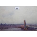 William Lee Hankey, watercolour, coastal scene at low tide sunset, signed, 12ins x 15.5ins, in a