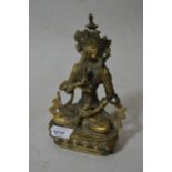 Chinese patinated bronze figure of a seated deity, 8ins high Condition as shown in photos