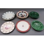 Four George Logan ' Tulip ' soup plates, circa 1900 together with thirteen other various Asthetic