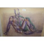 Frank Dobson, signed pastel drawing, male figure study, 22ins x 26ins