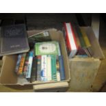 Two boxes of books to include ' Drawings of David Cox ' and various novels etc.