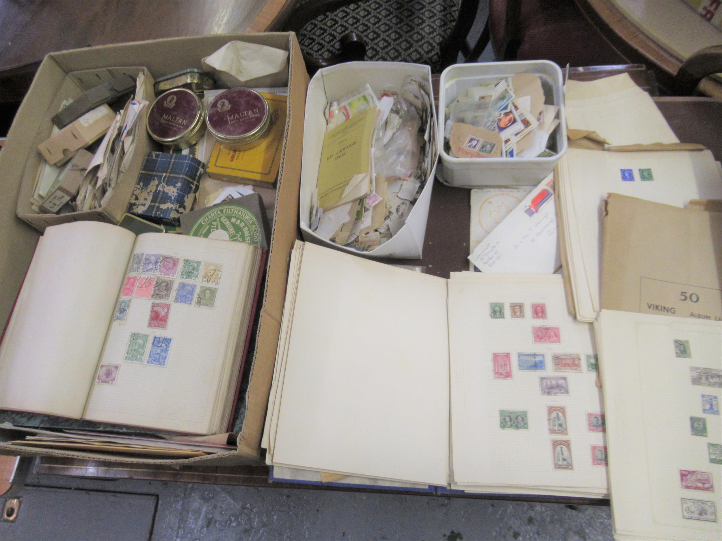 Box containing a large quantity of various World stamps, including United States presidents in