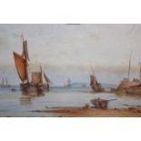 J.F. Branegan, watercolour ' Evening on the Medway ', signed, 13ins x 19ins, gilt framed