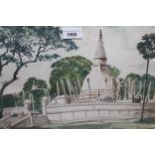 Group of three watercolours, various scenes related to Sri Lanka, the largest 11ins x 15ins