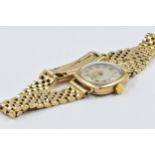 Ladies 9ct gold cased wristwatch with an articulated 9ct gold bracelet, together with a small 9ct