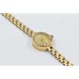 Ladies 9ct gold cased wristwatch by Hall & Lantern, with a quartz movement and integral 9ct gold