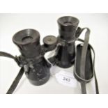 Pair of World War I German binoculars with painted aluminium cover