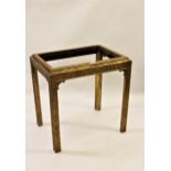 Late 19th / early 20th Century rectangular giltwood stand with blind fretwork decoration, 26ins x