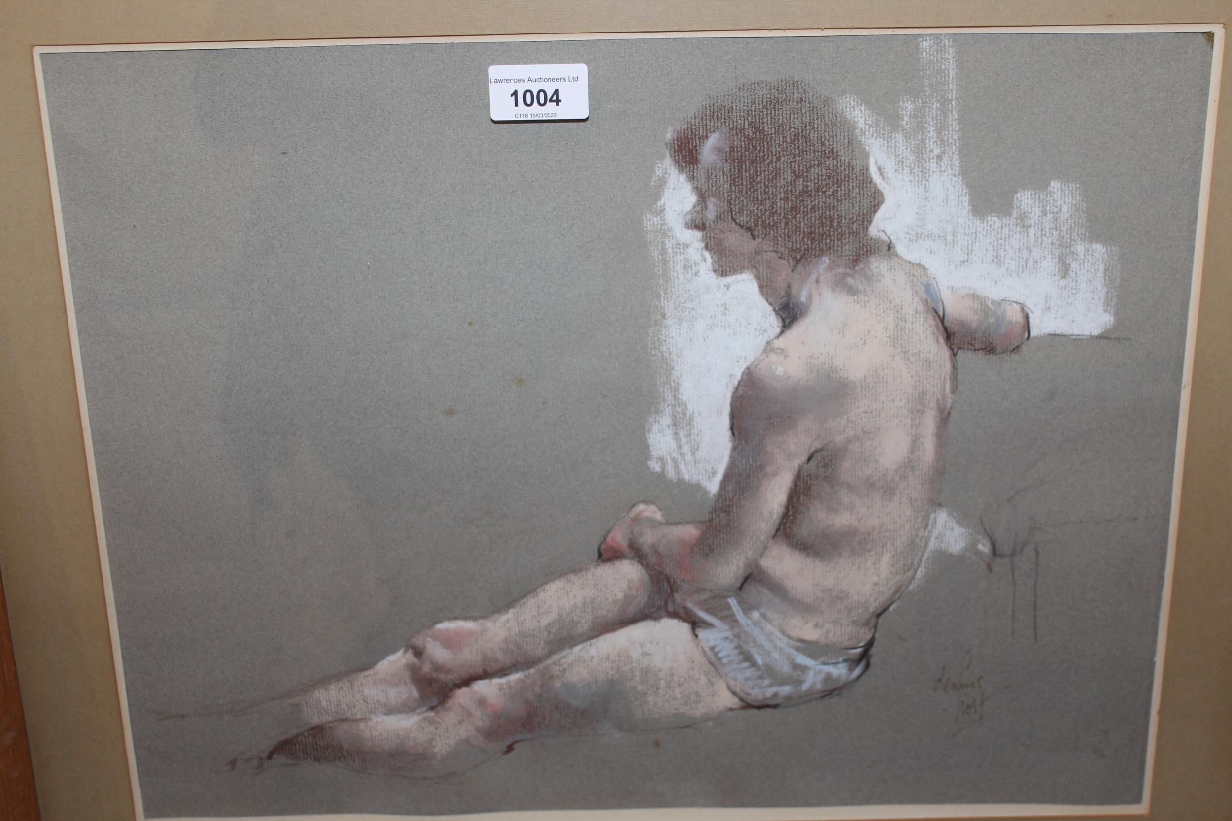 Dennis Frost, signed pastel drawing, figure study of a young man, 13.5ins x 17.5ins