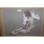 Dennis Frost, signed pastel drawing, figure study of a young man, 13.5ins x 17.5ins