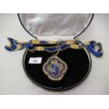Southend Westcliff and district hotel and catering association, gilt metal enamel decorated