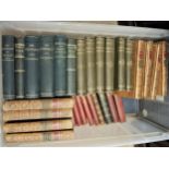 Boxed quantity of good quality leather bound books, Shakespeare and others