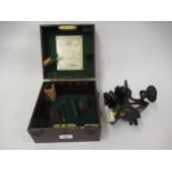 World War II sextant by Henry Hughes & Son Limited, in original case with inspection certificate