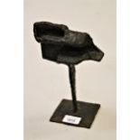 Two 20th Century modernist abstract metalwork sculptures, 9.5ins high each