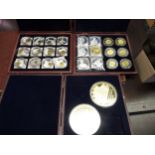 Three wooden boxes containing collection of Pattern coins