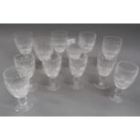 Set of six Waterford Colleen pattern sherry glasses, together with six matching port glasses