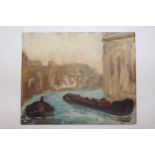 Box containing ten unframed oils, canal scene and other views, majority with Genevieve Zondervan