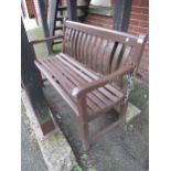 Modern slatted garden bench with painted finish, 48ins wide