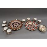 Set of eight Royal Crown Derby Imari pattern coffee cans with saucers, together with four Royal
