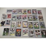 Collection of thirty American football cards in sleeves, signed