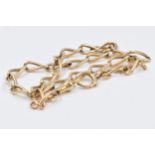 15ct Gold albert watchchain with clip, 41g