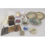 Two oriental prayer books, an abalone shell, miscellaneous costume jewellery and collectables