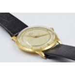 Mid 20th Century 18ct gold cased wristwatch by Gruen, Geneve, the champagne dial with baton