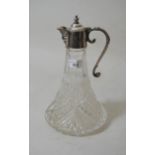 Silver plate mounted and moulded glass claret jug