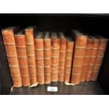 Fourteen various volumes with matching leather bindings together with a quantity of other antique