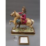 Large Royal Worcester porcelain figure ' Marlborough on horseback ', modelled by Bernard Winskill,