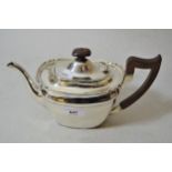 Sheffield silver teapot with finial and handle, maker M.H & Cold, 20 troy ounces