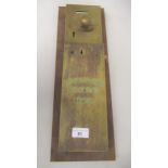 Lockerby & Wilkinson Ltd. Locwil Patent Tipton brass 'penny in the slot' door locking mechanism