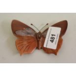 Small Beswick Purple Hairstreak butterfly, No. 1494, 3 and 5/8ins wide (no chips, cracks or
