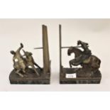 Richard W. Lange, pair of patinated bronze Austrian / German early 20th Century figures of Don