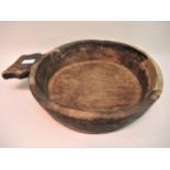 Circular elm shallow bowl, 14ins diameter