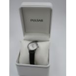Ladies Pulsar Solar quartz wristwatch with mother of pearl dial and original box