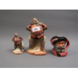 Royal Doulton figure ' Falstaff ' HN2054, miniature version of the same HN3236 and a character jug '