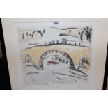 Rachel Ann Grigor, artist signed Limited Edition etching, ' From The Weir ',No.4 of 20 dated 1987,